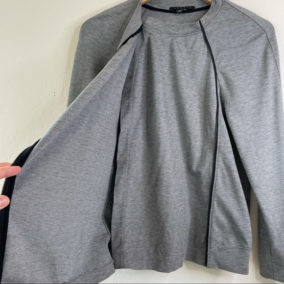 Theory Sonan B Moto Asymmetrical Full Zip-Up Long Sleeve Sweatshirt Size Small - Picture 5 of 16